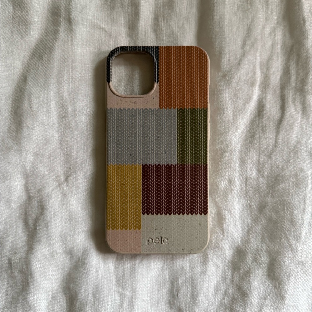 Pela Case for iPhone 13, London Fog Knitted Patchwork